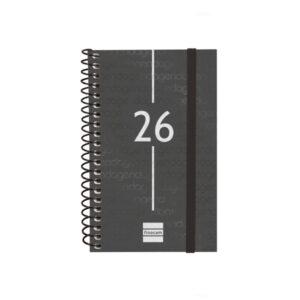 finocam year agenda de espiral en catalan anual 2026 tapa ligera formato e3 217x14x297mm semana vista horizontal color negro