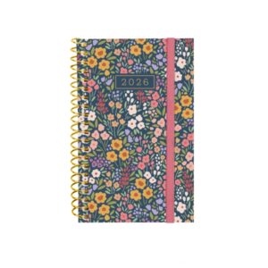 finocam design collection agenda de espiral anual 2026 tapa ligera formato e3 85x14x127mm semana vista horizontal tematica de flores