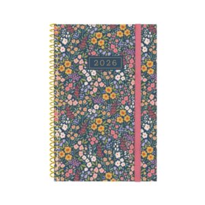 finocam design collection agenda de espiral anual 2026 tapa ligera formato e5 124x14x181mm semana vista horizontal tematica de flores