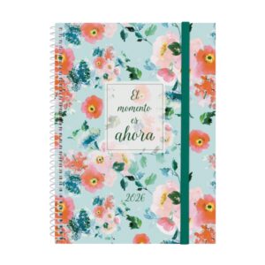 finocam design collection agenda de espiral anual 2026 tapa ligera formato e10 162x14x212mm semana vista horizontal tematica de flores