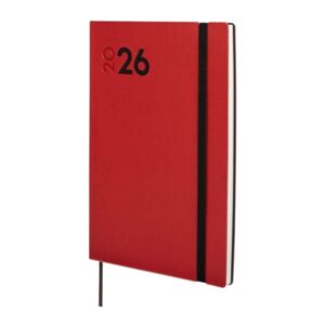 finocam dynamic mara agenda profesional anual 2026 tapa blanda cierre con goma elastica formato y10 144x11x208mm semana vista horizontal color rojo