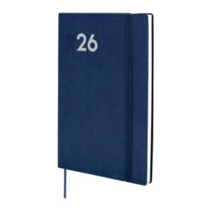 finocam dynamic mara agenda profesional en catalan anual 2026 tapa blanda cierre con goma elastica formato y10 144x11x208mm semana vista horizontal color azul