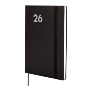 finocam dynamic mara agenda profesional en catalan anual 2026 tapa blanda cierre con goma elastica formato y10 144x11x208mm semana vista horizontal color negro
