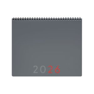 finocam agenda planificador internacional anual 2026 espacio para escribir 250x13x200mm mes vista color gris
