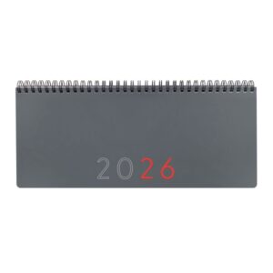 finocam agenda planificador anual 2026 espacio para escribir 290x8x120mm semana vista en vertical color gris