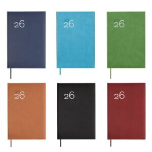 finocam dynamic milano pack de 8 agendas surtidas en catalan anual 2026 tapa dura acolchada formato y10 1 dia por pagina color surtidos