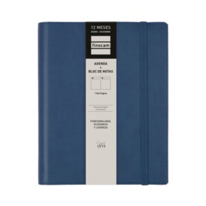 finocam duoband agenda anual 2026 bloc de notas formato e10 176x28x226mm 1 dia por pagina color azul