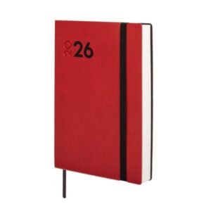 finocam dynamic mara agenda profesional anual 2026 tapa blanda cierre con goma elastica formato y4 124x22x174mm 1 dia por pagina color rojo