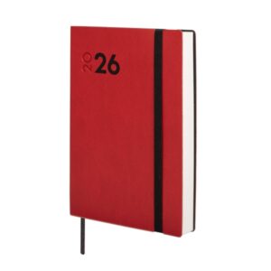 finocam dynamic mara agenda profesional en catalan anual 2026 tapa blanda cierre con goma elastica formato y4 124x22x174mm 1 dia por pagina color rojo