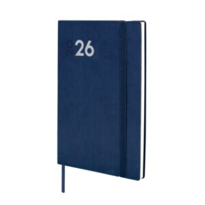 finocam dynamic mara agenda profesional en catalan anual 2026 tapa blanda cierre con goma elastica formato y4 124x11x174mm semana vista en vertical color azul