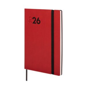 finocam dynamic mara agenda profesional en catalan anual 2026 tapa blanda cierre con goma elastica formato y4 124x11x174mm semana vista en vertical color rojo