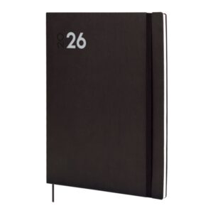 finocam dynamic mara agenda profesional anual 2026 tapa blanda cierre con goma elastica formato y12 214x11x275mm semana vista en vertical color negro