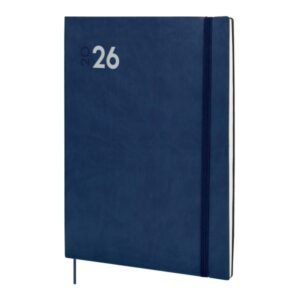 finocam dynamic mara agenda profesional en catalan anual 2026 tapa blanda cierre con goma elastica formato y12 214x11x275mm semana vista en vertical color azul