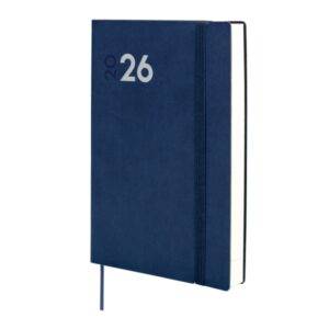 finocam dynamic mara agenda profesional anual 2026 tapa blanda cierre con goma elastica formato y10 144x22x208mm 1 dia por pagina color azul