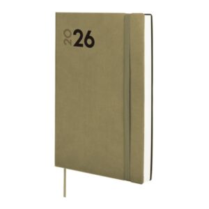 finocam dynamic mara agenda profesional anual 2026 tapa blanda cierre con goma elastica formato y10 144x22x208mm 1 dia por pagina color verde