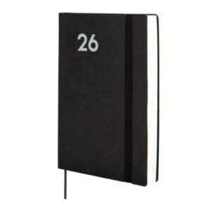 finocam dynamic mara agenda profesional en catalan anual 2026 tapa blanda cierre con goma elastica formato y10 144x22x208mm 1 dia por pagina color negro
