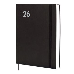 finocam dynamic mara agenda profesional en catalan anual 2026 tapa blanda cierre con goma elastica formato y12 214x25x275mm 1 dia por pagina color negro