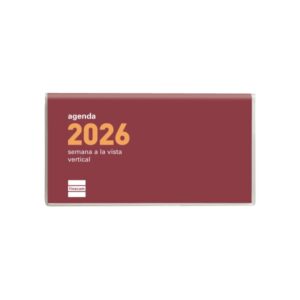 finocam coctel agenda plana anual 2026 formato pl1 121x6x6mm semana vista en vertical color burdeos