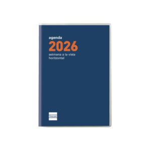 finocam coctel agenda plana en catalan anual 2026 formato pl3 85x6x6mm semana vista horizontal color azul