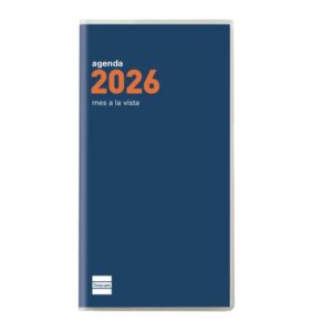 finocam coctel agenda plana en catalan anual 2026 formato pl4 83x6x6mm mes vista color azul