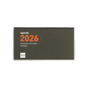 finocam min agenda plana anual 2026 formato pl1 121x6x67mm semana vista en vertical color verde oscuro