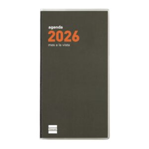 finocam min agenda plana anual 2026 formato pl4 83x6x154mm mes vista color verde oscuro