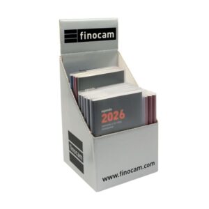 finocam expositor con 12 agendas planas min/coctel surtidas anual 2026 color surtidos