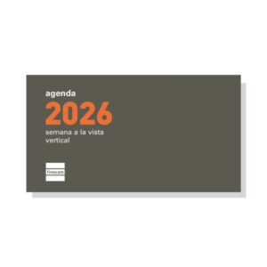 finocam p199 recambio para agenda plana anual 2026 formato pl1 118x5x65mm semana vista en vertical color blanco