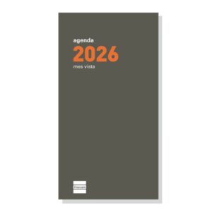 finocam p497c recambio para agenda plana en catalan anual 2026 formato pl4 80x150x3mm mes vista color blanco