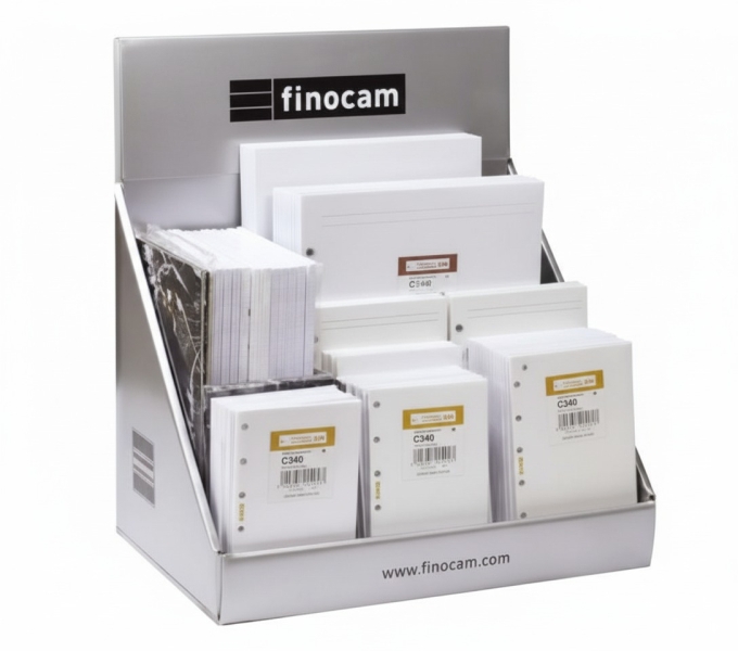 finocam expositor con 63 recambios no caducables para agendas open color surtidos