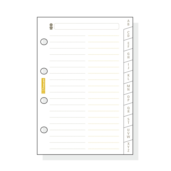finocam c175 indice alfabetico para agendas classic 12 solapas formato 601 56x89x3mm cartulina color blanco