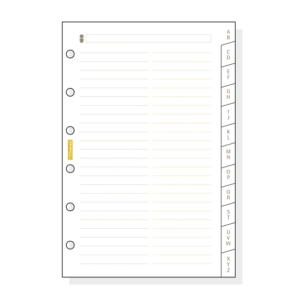 finocam c375 indice alfabetico para agendas classic 12 solapas formato 603 79x127x3mm cartulina color blanco