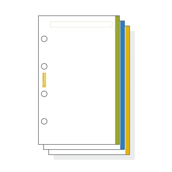 finocam c145 notas de recambio para agendas classic liso con banda de color formato 601 56x89x5mm color blanco