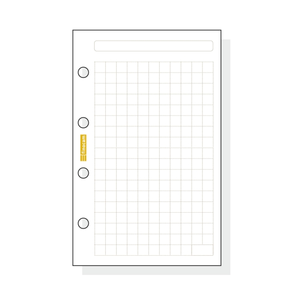 finocam c140 recambio para agendas classic cuadriculado formato 601 56x89x5mm color blanco