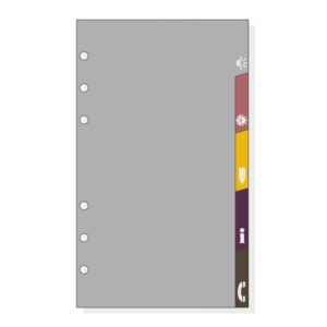 finocam c963 separadores laterales para agendas classic 5 solapas formato 609 104x171x2mm pvc color gris