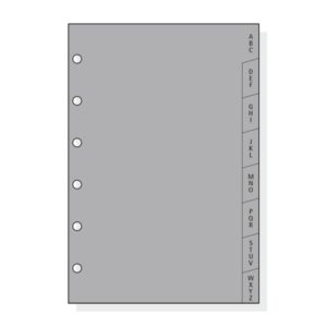 finocam c364 indice alfabetico para agendas classic 8 solapas formato 603 89x127x3mm pvc color gris