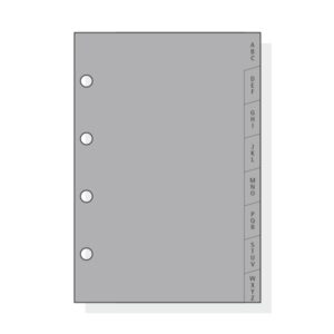 finocam c164 indice alfabetico para agendas classic 8 solapas formato 601 66x89x3mm pvc color gris