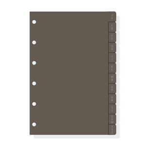 finocam c261 indice alfabetico para agendas classic 12 solapas formato 602 83x114x3mm pvc color marron
