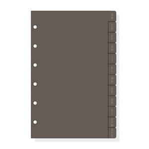 finocam c361 indice alfabetico para agendas classic 12 solapas formato 603 86x127x3mm pvc color marron