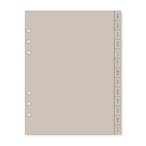 finocam r1064 indice alfabetico para agendas open 13 solapas formato 1000 166x2x215mm pvc color beige grisaceo