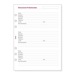 finocam r1051c recambio direcciones profesionales para agendas open en catalan formato 1000 155x5x215mm color blanco
