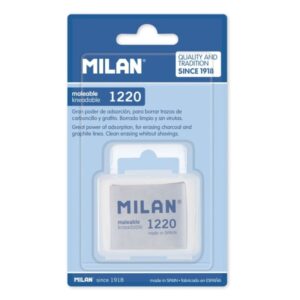 milan 1220 goma maleable para bellas artes estuche de plastico caucho sintetico color gris