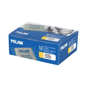 milan 1220 gomas de borrar maleables para bellas artes envueltas individualmente caucho sintetico color gris
