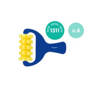 milan 1311 rodillo de esponja dentado de 70mm mango de plastico corto color azul