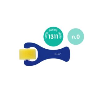 milan 1311 rodillo de esponja liso de 25mm mango de plastico corto color azul