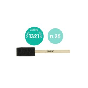 milan 1321 esponja para acuarela de 25mm mango corto color madera claro
