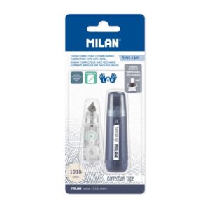 milan 430 since 1918 cinta correctora presentacion en blister incluye recambio 5mm x 6m color azul