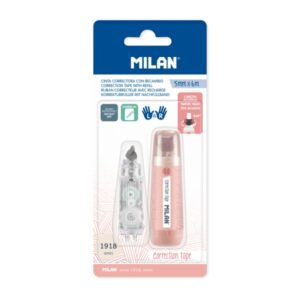 milan 430 since 1918 cinta correctora presentacion en blister incluye recambio 5mm x 6m color rosa