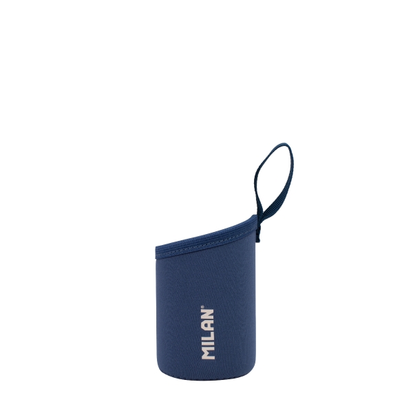 milan 430 since 1918 funda de neopreno para botellas isotermicas de 0.35l agarre antideslizante ayuda a mantener la temperatura protege la botella color azul marino
