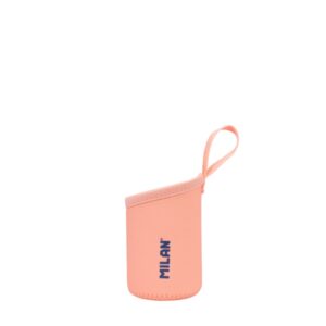 milan 430 since 1918 funda de neopreno para botellas isotermicas de 0.35l agarre antideslizante ayuda a mantener la temperatura protege la botella color rosa